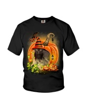 Black Cat Trick Or Treat Youth T-Shirt thumbnail