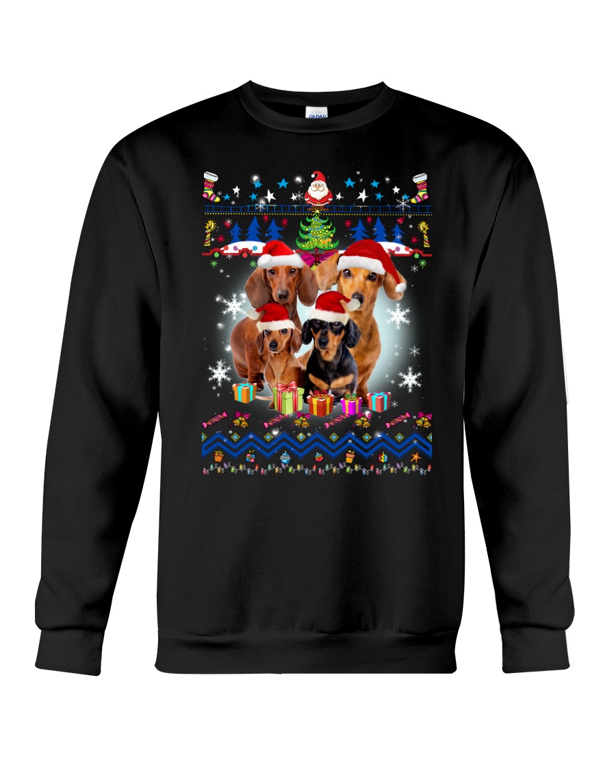 Dachshund Family Xmas Phoebe 018 Crewneck Sweatshirt