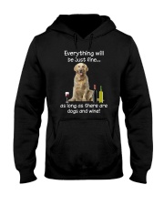 Golden Retriever And Wine Hooded Sweatshirt thumbnail