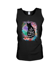 Black Cat Flower Unisex Tank thumbnail