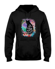 Black Cat Flower Hooded Sweatshirt thumbnail