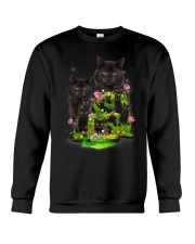 Black Cat Flower Crewneck Sweatshirt thumbnail