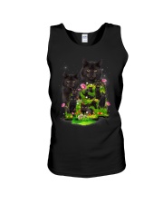 Black Cat Flower Unisex Tank thumbnail