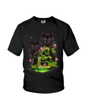 Black Cat Flower Youth T-Shirt thumbnail