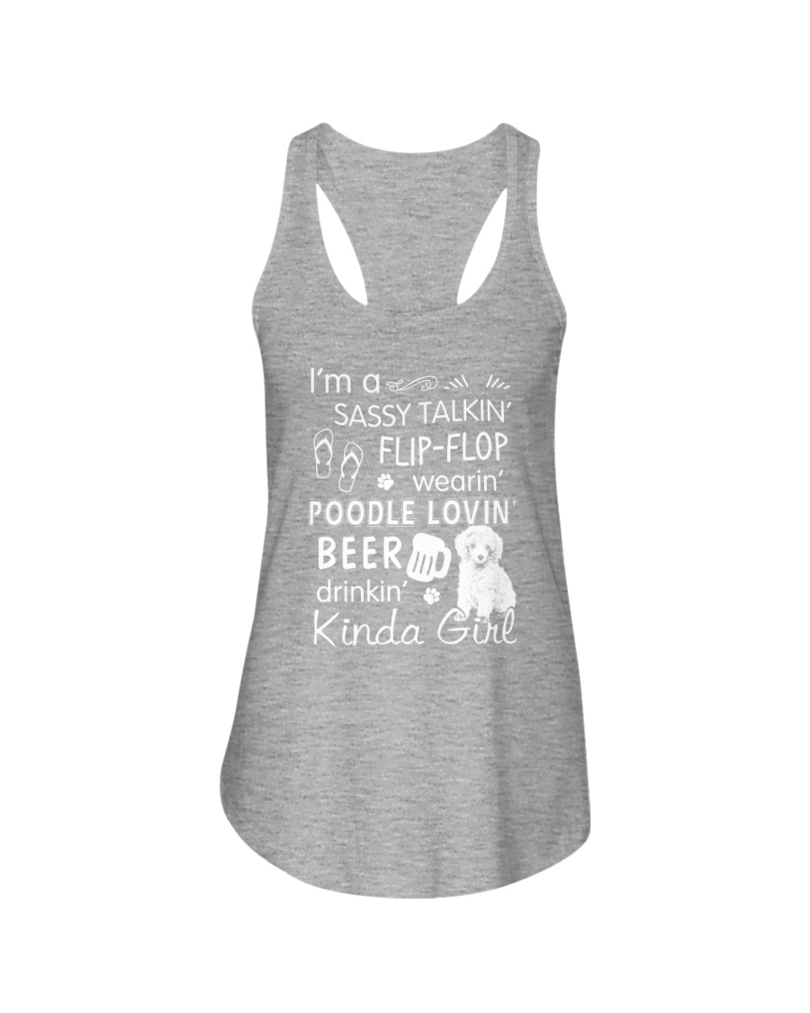 Poodle Sassy Talking Ladies Flowy Tank