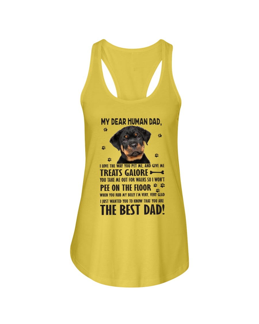 Human Dad Rottweiler Ladies Flowy Tank
