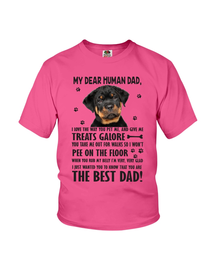 Human Dad Rottweiler Youth T-Shirt