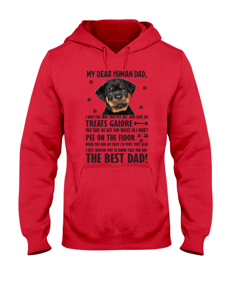 Human Dad Rottweiler Hooded Sweatshirt