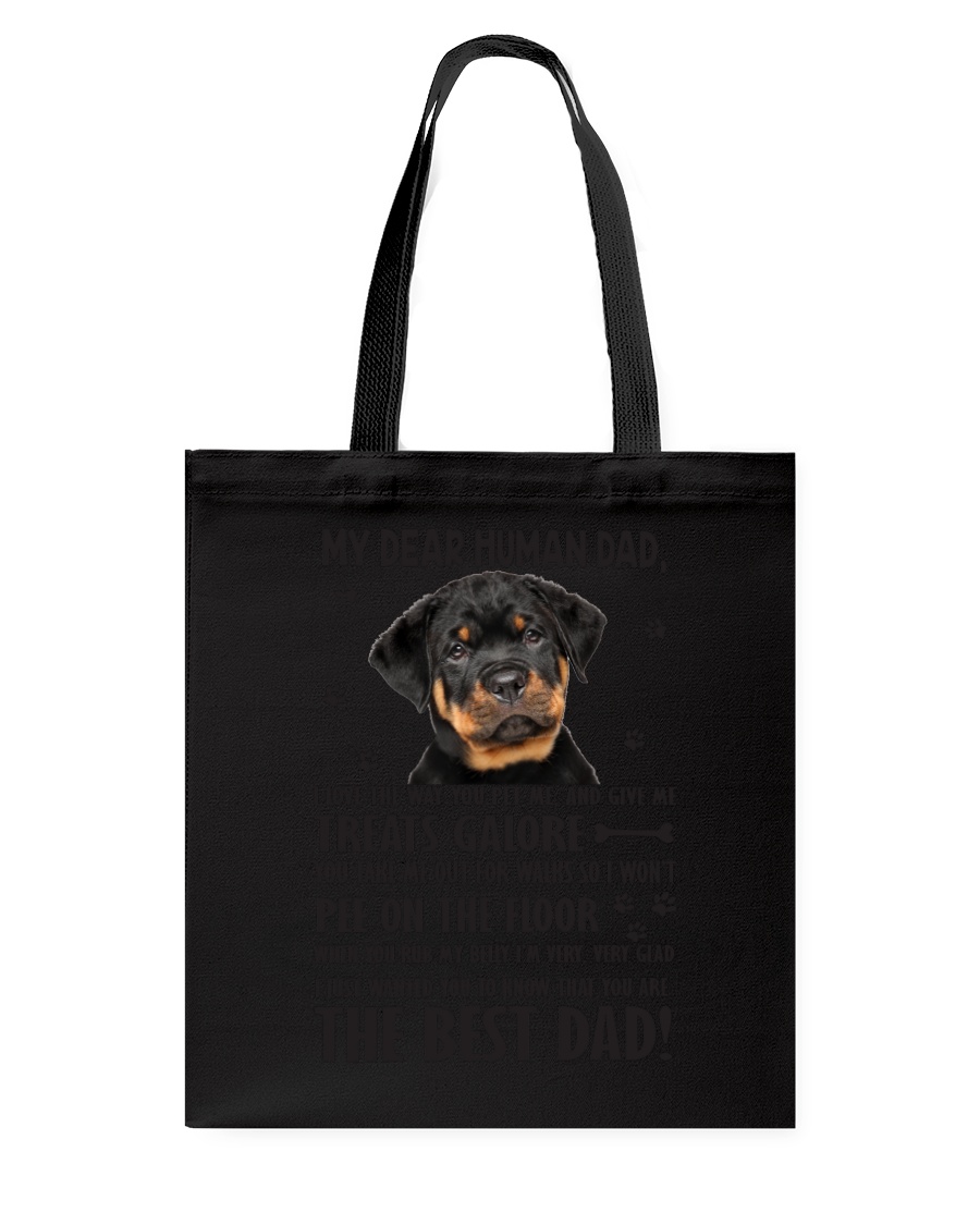 Human Dad Rottweiler Tote Bag