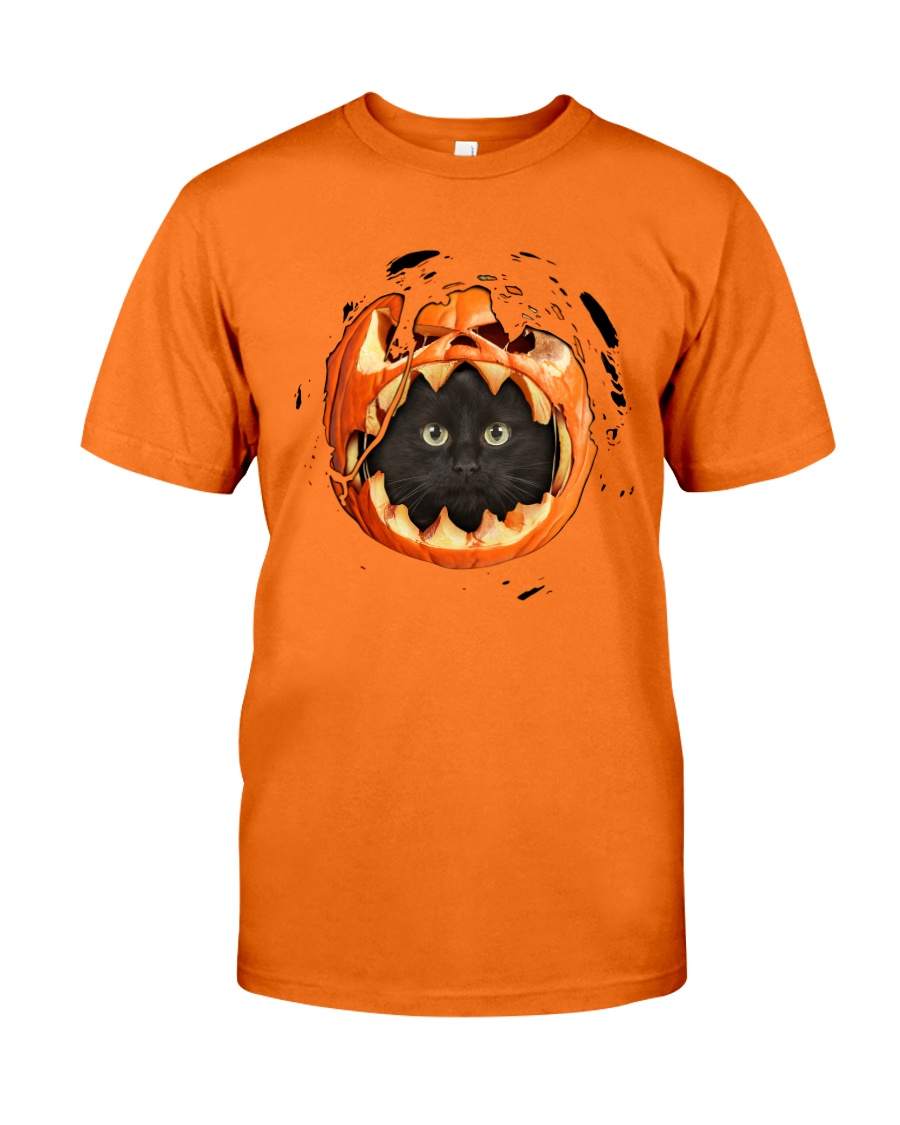 Black Cat In Pumpkin Classic T-Shirt