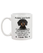Dachshund Mommy And Daddy Mug back