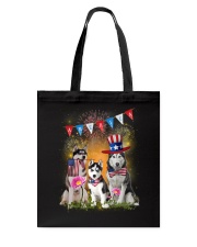 Siberian Husky America Tote Bag thumbnail