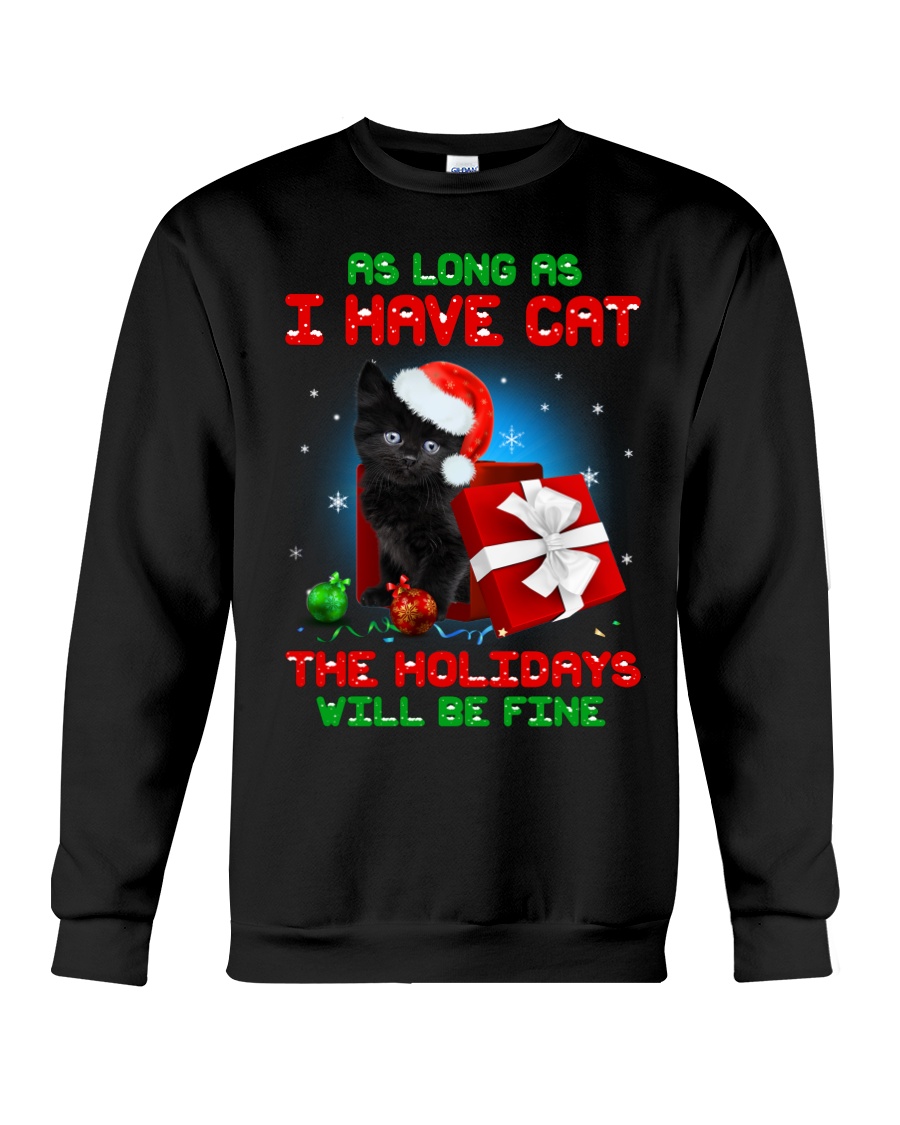 Holiday Black Cat Crewneck Sweatshirt