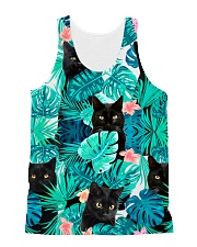 Cat Tropical Flowers Halloween All-over Unisex Tank thumbnail