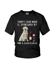 Good Mood Wine Golden Retriever Youth T-Shirt thumbnail