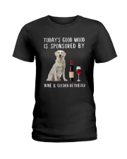 Good Mood Wine Golden Retriever Ladies T-Shirt thumbnail