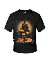 Black Cat Tree Halloween Youth T-Shirt thumbnail