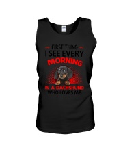 Dachshund Morning Unisex Tank thumbnail
