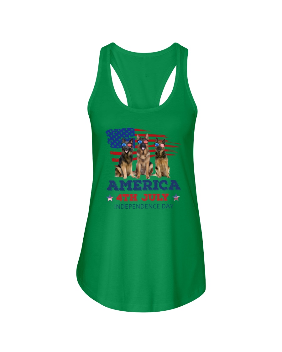 4th July German Shepherd Ladies Flowy Tank