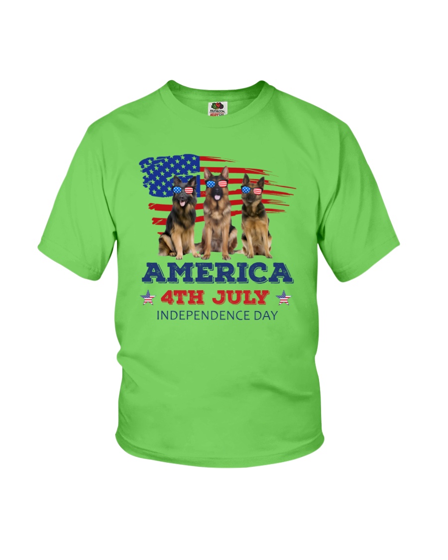 4th July German Shepherd Youth T-Shirt