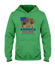 4th July German Shepherd Hooded Sweatshirt front