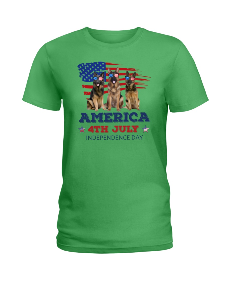4th July German Shepherd Ladies T-Shirt