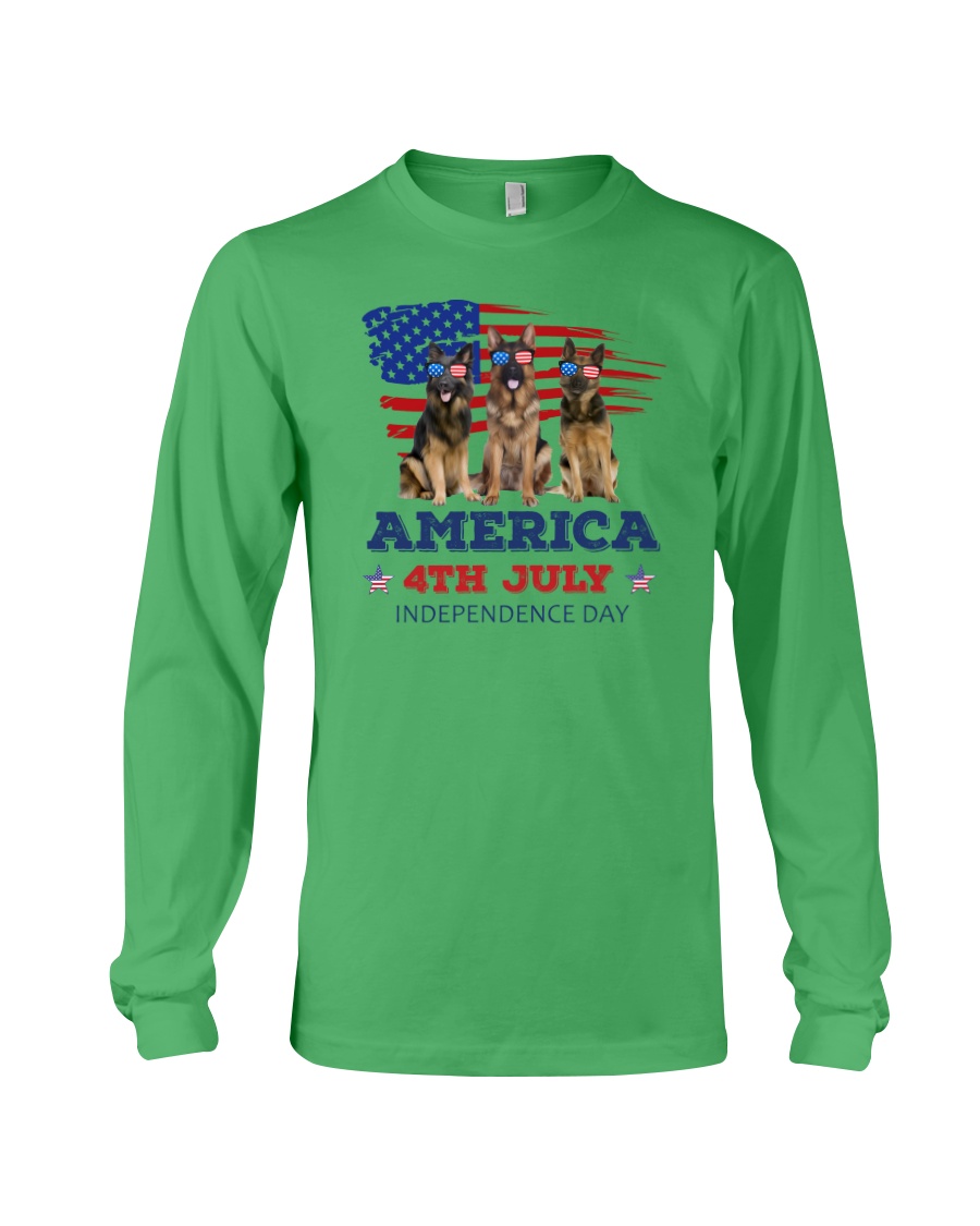 4th July German Shepherd Long Sleeve Tee