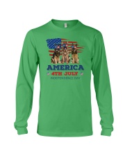 4th July German Shepherd Long Sleeve Tee front