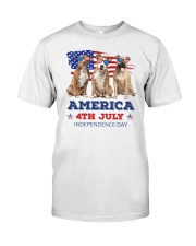 4th July American Staffordshire Terrier Classic T-Shirt front