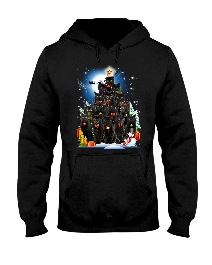 Black Cat Pine Hooded Sweatshirt