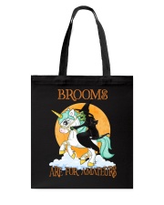 Black Cat Riding Witch Unicorn Tote Bag thumbnail