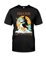 Black Cat Riding Witch Unicorn Classic T-Shirt thumbnail