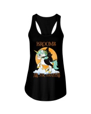 Black Cat Riding Witch Unicorn Ladies Flowy Tank thumbnail