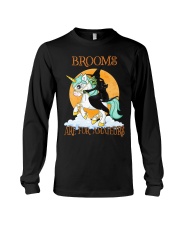 Black Cat Riding Witch Unicorn Long Sleeve Tee thumbnail