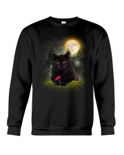 Black Cat Flower Crewneck Sweatshirt thumbnail