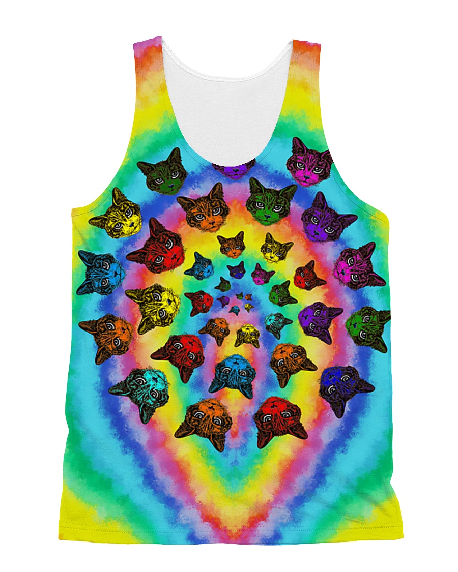 Cat Circle Color All-over Unisex Tank