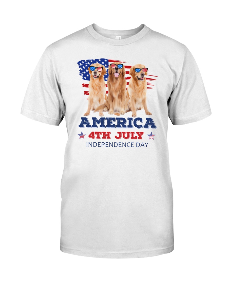 4th July Golden Retriever Classic T-Shirt