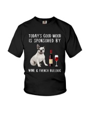 Good Mood Wine French Bulldog Youth T-Shirt thumbnail