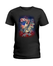 Dinosaur Pug Ladies T-Shirt thumbnail