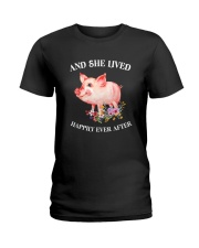 Pig Happy Ladies T-Shirt thumbnail