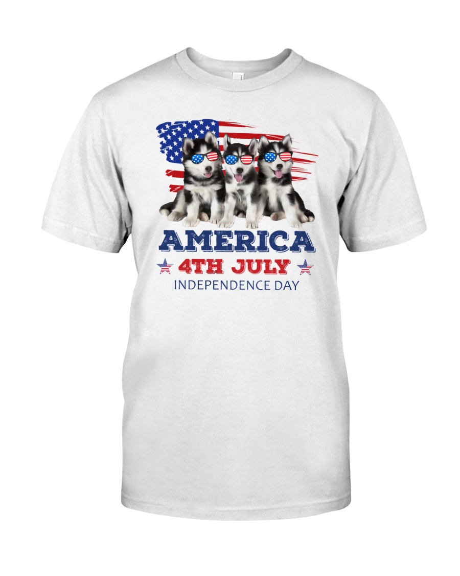 4th July Siberian Husky Classic T-Shirt