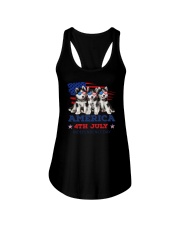 4th July Siberian Husky Ladies Flowy Tank thumbnail