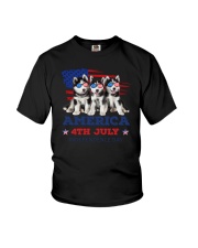 4th July Siberian Husky Youth T-Shirt thumbnail