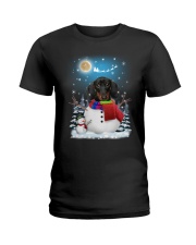 Dachshund Snowman Phoebe 018 Ladies T-Shirt thumbnail
