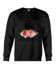 Just A Woman Sloth Crewneck Sweatshirt thumbnail