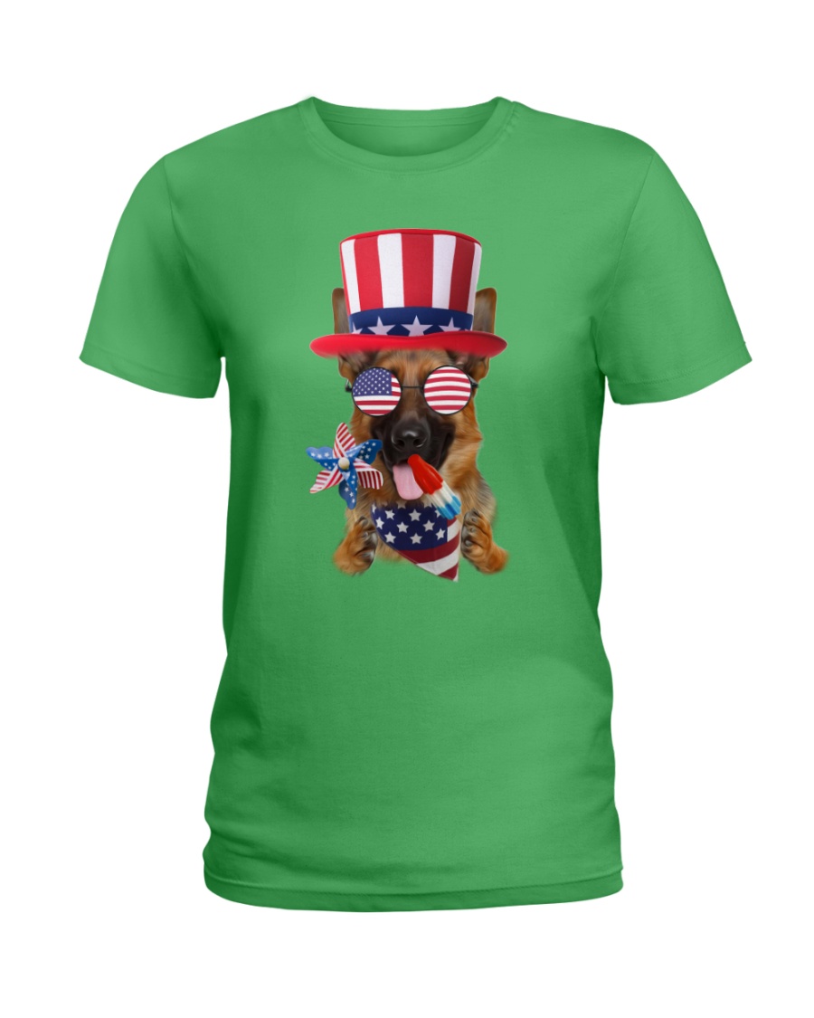 Independence Day German Shepherd Ladies T-Shirt