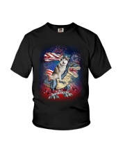 Dinosaur Siberian Husky Youth T-Shirt thumbnail