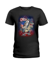 Dinosaur Siberian Husky Ladies T-Shirt thumbnail