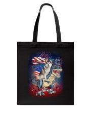 Dinosaur Siberian Husky Tote Bag thumbnail