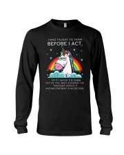 Think Before Act Unicorn Long Sleeve Tee thumbnail